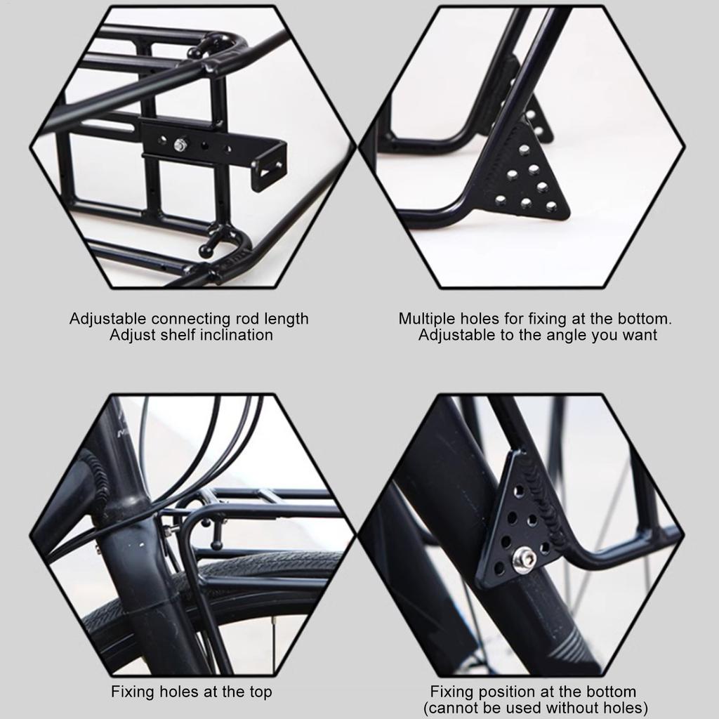 Mountain Bike Front Rack Aluminum Alloy Bike Front Basket Cycling Supplies For Luggage Fitness Fishing Backpacking Camping