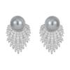 Elegant French Design Gray Stud Earrings for Women - Niche Light Luxury Dangle N1352