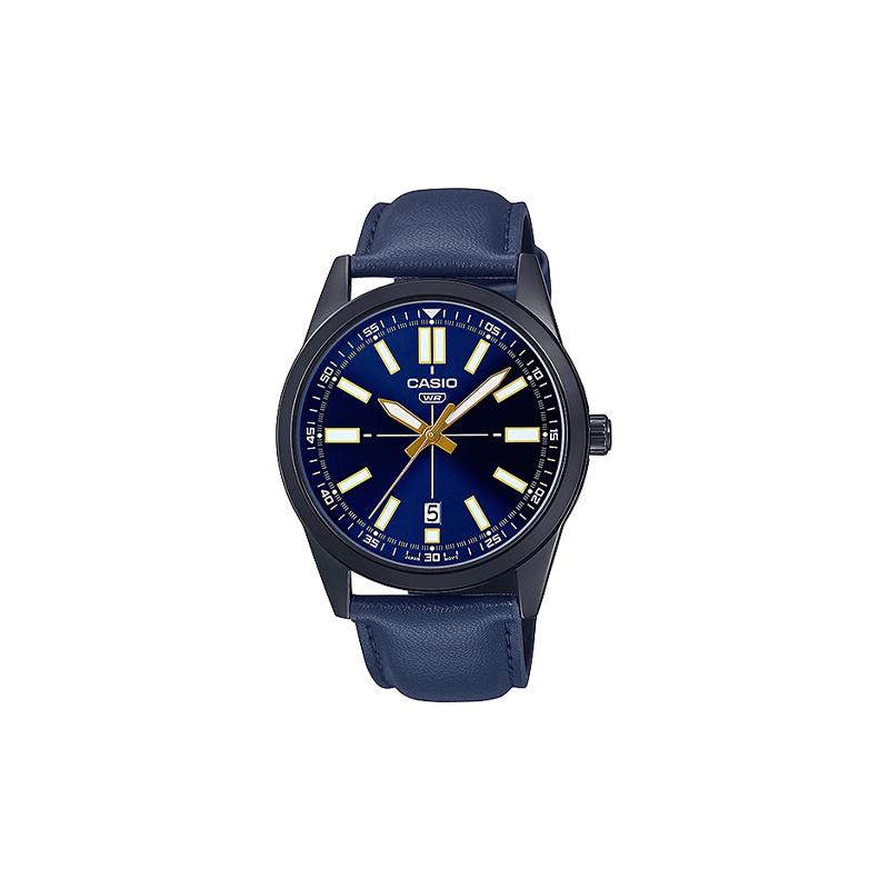 

Casio CASIOSTANDARD series men s pointer display watch series simple classic date display general timing status waterproof quartz MTP-VD02BL-2E синий