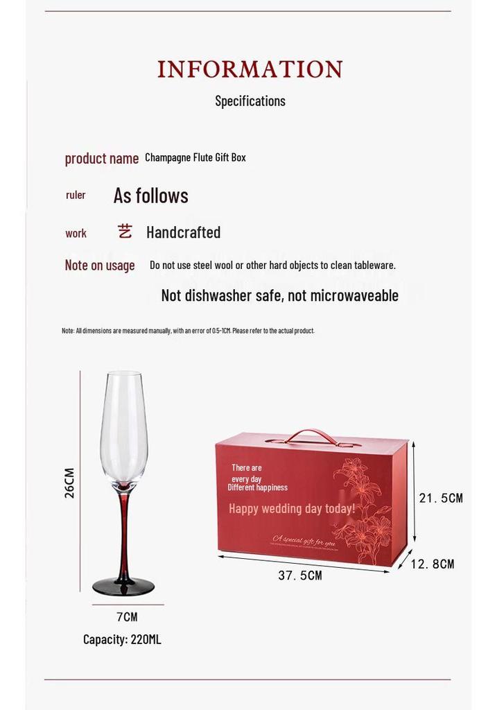 Luxus Sekt- und Rotweinglas-Set - Perfektes Geschenk für frisch Verheiratete, beste Freunde oder Schwestern zur Verlobung