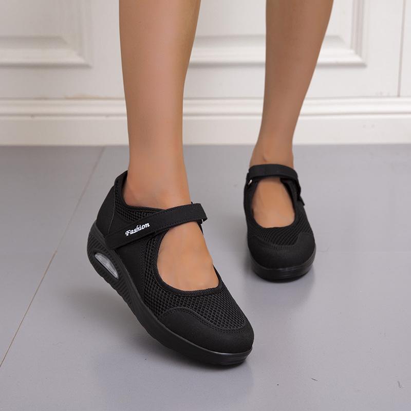 Heißverkauf Sommer Neu Mesh Rocker Schuhe Übergröße Schuhe Damenschuhe Luftkissen 5 Farben 35-44 Yards Atmungsaktiv Lässig Vielseitig