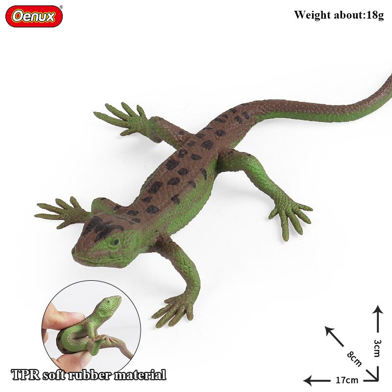 Oenux Insect Animal Wild Reptile Model Soft TPR Mantis Lizard Chameleon Housefly Gekko Action Figures Halloween Trick Kid Toy