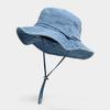 Nuovo Cappello Secchiello in Denim Lavato Donna Cappello da Sole da Esterno Unisex Cappelli Bob Panama da Pescatore