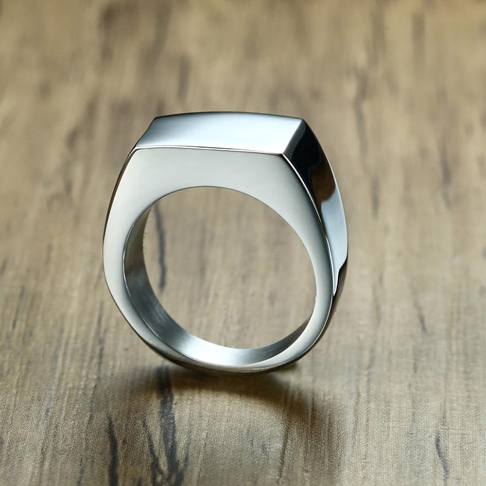

Customized Women Signet Ring,Minimalist 10MM Wide Finger Rings , Stainless Steel Punk Candid Fashion Jewelry Gift To Girls 8&ADD TEXT