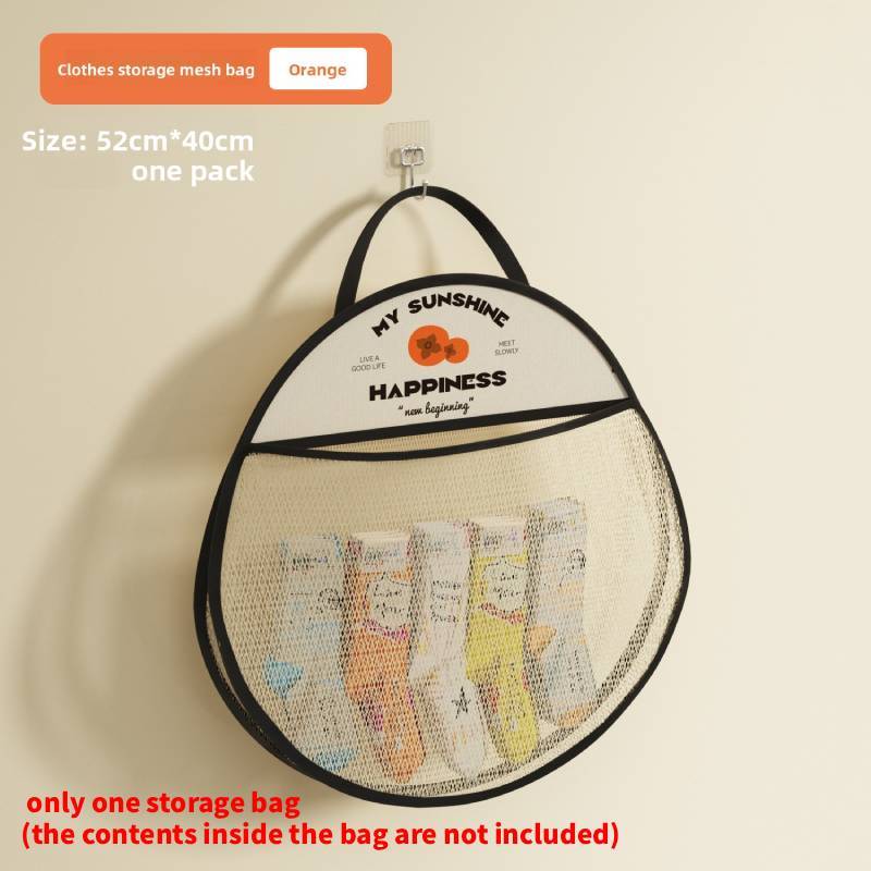 Kitchen Wallmounted Trash Bag Organizer With Polyester Mesh For Home Storage