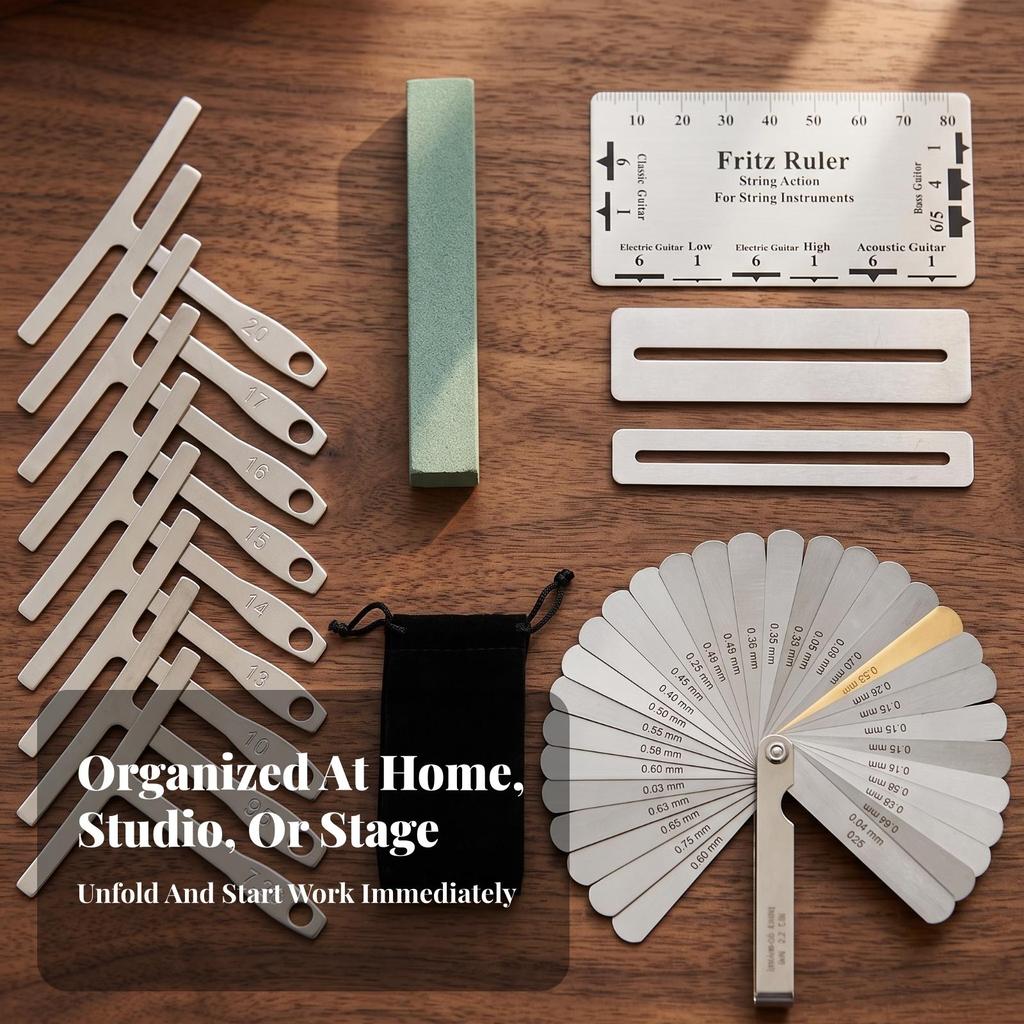 Guitar Setup Tool Kit Versatile Instrument Set with Fretboard