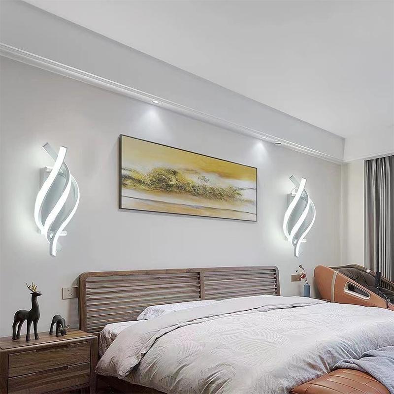 Modern LED Wall Lamp Home Line Decoration Wall Lamp Living Room Background Wall Bedroom Headboard Black White Lighting Lustre