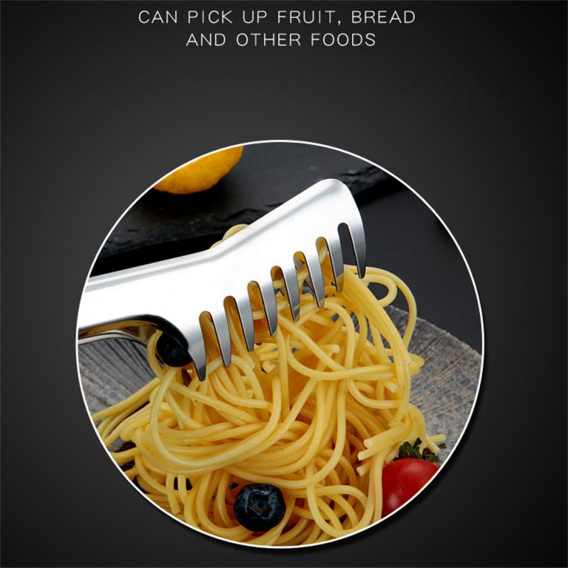 Food Tongs Kitchen Food Grade Extended Handle Non-slip Deepen Jagged Noodle Clip Stainless Steel Clip Not Drop Easy To Get Comb