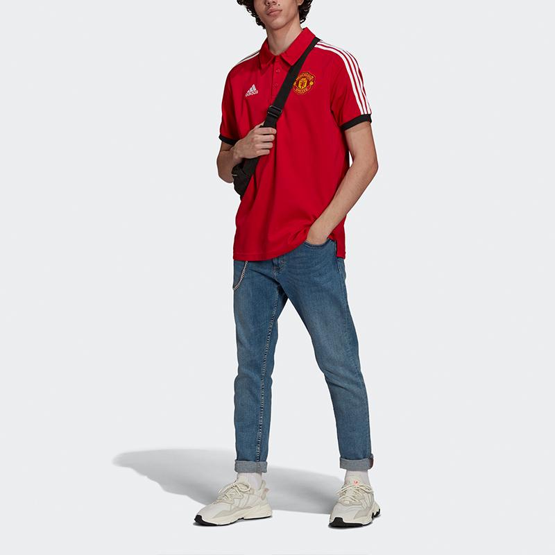 Adidas Manchester United Short Sleeve Training Polo Shirt Men Tops Red GR3898