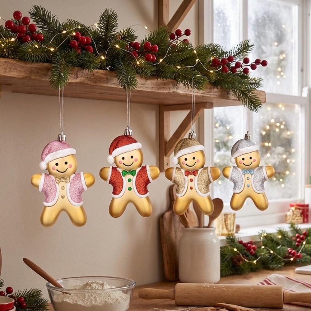 Hanging String Tree Pendant Cartoon Figurine Xmas Hanging Decor Christmas Tree Decor