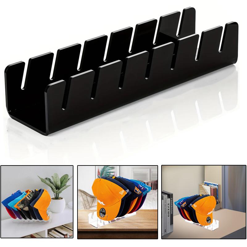 7-Slots Caps Holder Baseball Cap Display Rack Clear Acrylic Hat Holder Home Closet Organization Cap Storage Rack Store Decoratio