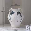 Handicrafts Painted Pattern Ceramic Vase Irregular Shape Flower Pots Table Decoration Flowers Arrangement Room Aesthetic Decor
