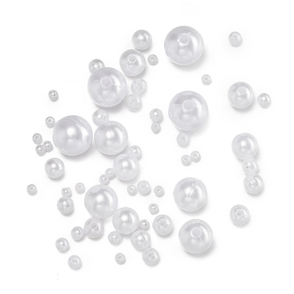 3-12mm Round ABS Imitation Pearls Beads Acrylic Loose Beads for Jewelry Making DIY Necklace Earrings Hairclip Bracelet Necklace