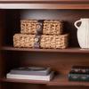 Natural Fiber Storage Box With Cover Permanent Interlaced Design For Home Organization And Display