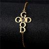 Gold English Letter Stainless Steel Bracelet Light Luxury High-End Cross Style Fashion Jewelry