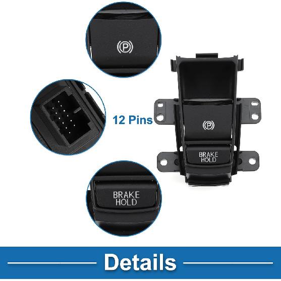 Brake Button Parking Switch No.35355T7AJ01 Parking Brake Control Switch for Honda HR-V 2016-2019 Plastic Black