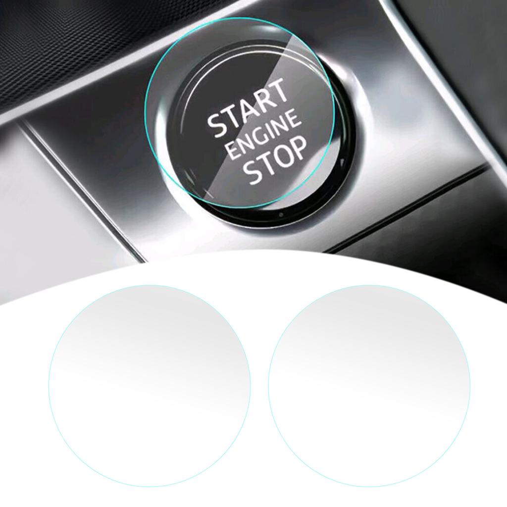 Car Universal 2pcs Transparent Engine Ignition Start Stop Switch Push Button Sticker Cover Trim Invisible Protective Film