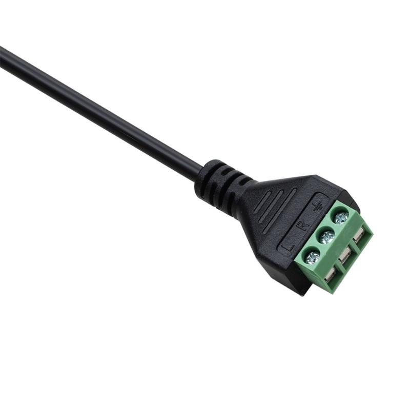 3.5mm Stereo Sound Male Jacks To 3 Pin AV Screw Terminals Adapters Cable With Gold Plateds Connectors 30cm