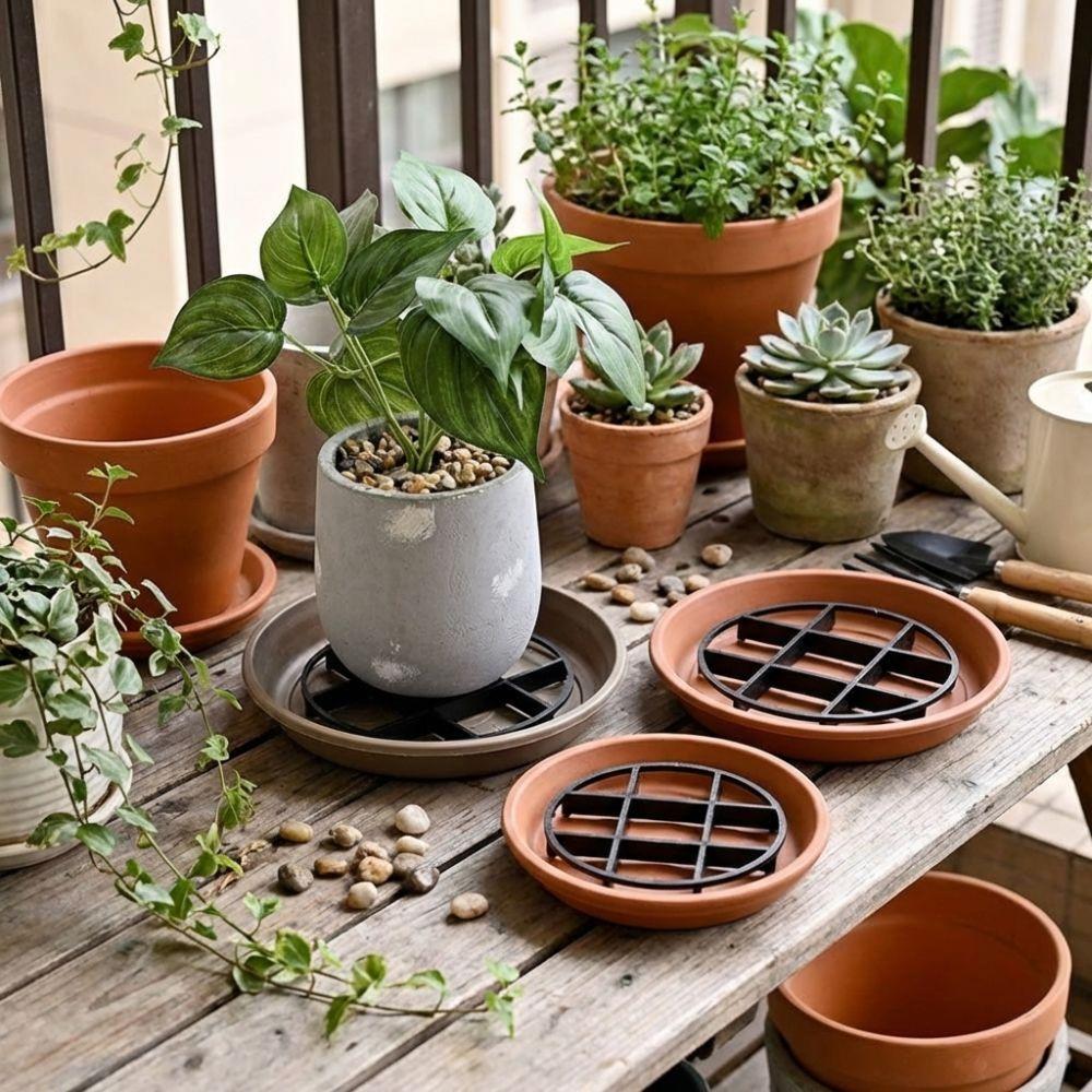 20PCS Plastic Flower Pot Tray Breathable Base Root Prevention Pad Flower Pot Foot Pad  Home Garden