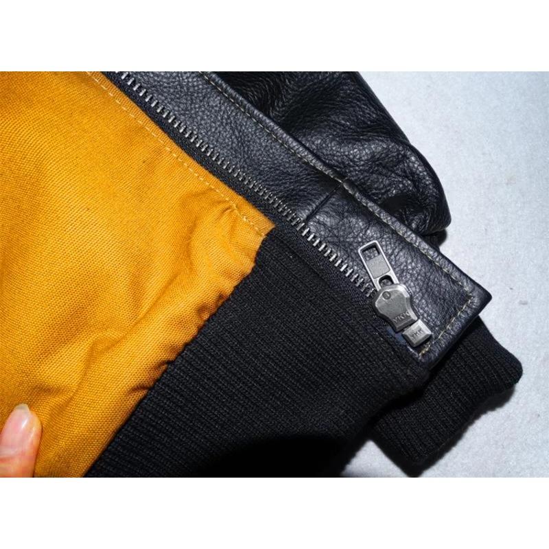 Giacca in vera pelle da uomo di taglia cinese, giacca da pilota militare, giacca da volo A2 dell'aeronautica militare, nera, marrone, 100% pelle di vitello, vestiti in pelle di mucca