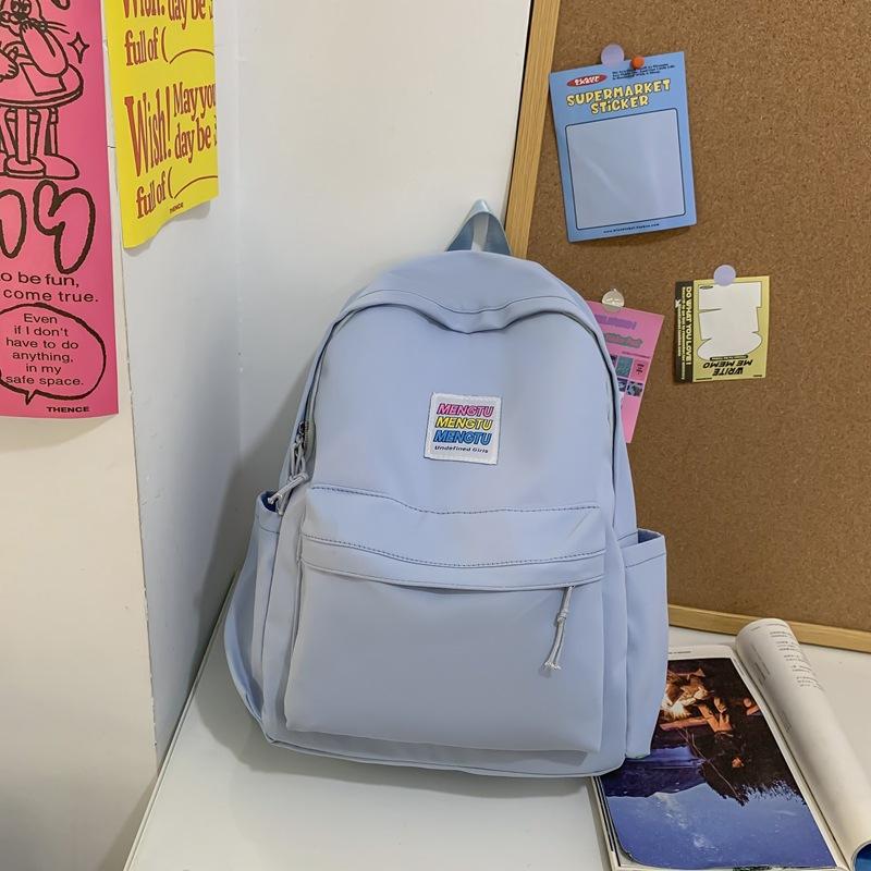 High Value Schoolbag Female Japanese Niche Solid Color High School Student Junior High School Student Backpack single bag синий