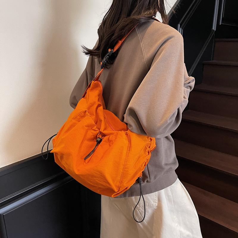 Crossbody Bag Women's Large Capacity Dumpling Bag Solid Color Shoulder Bag Student Class Bag