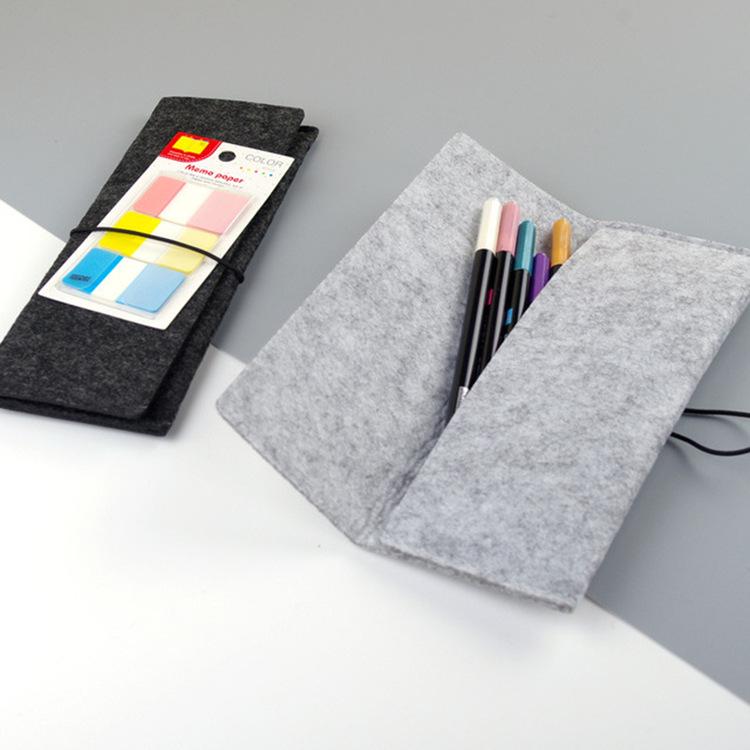 Simple Round Felt Pencil Case – Art Stationery Storage Pouch