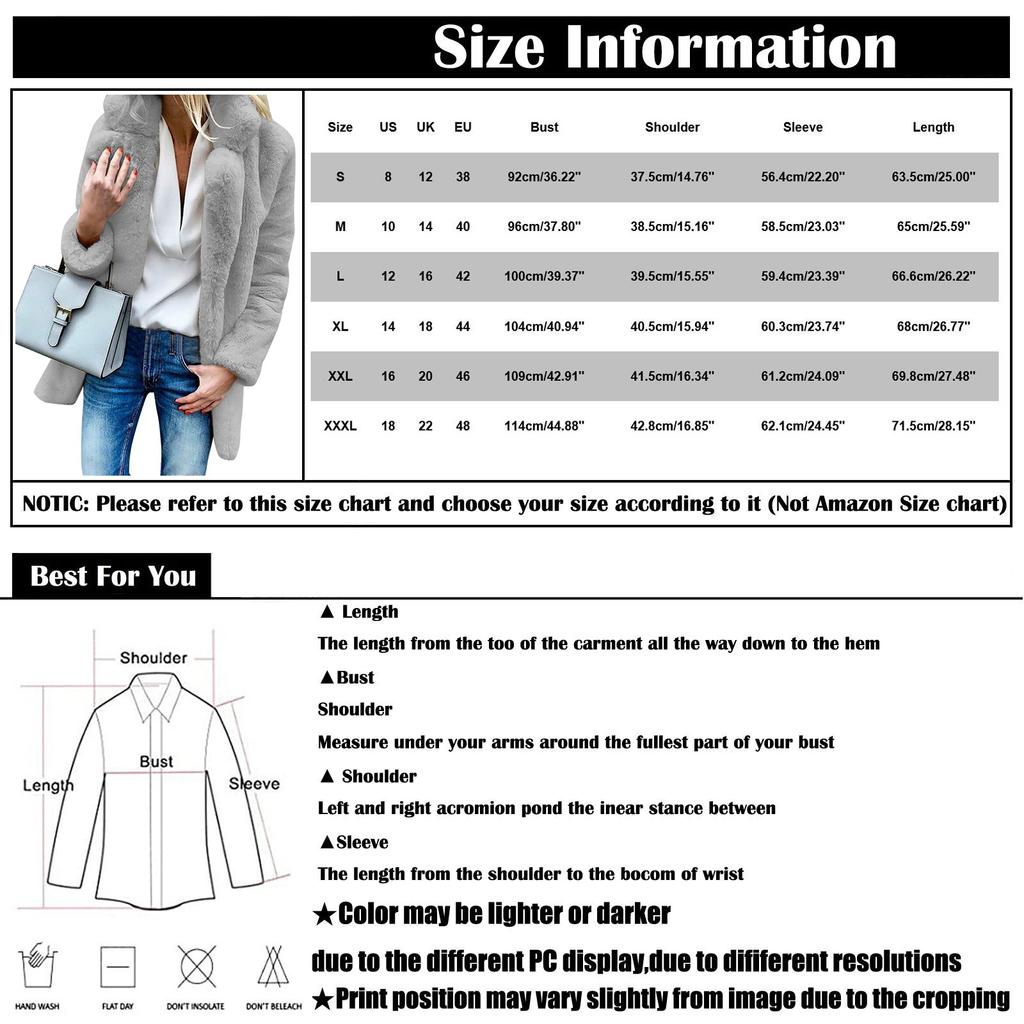 Fashion Womens Loose Solid Color Long-sleeved Lapel Women's Fleece Plush Coat Coat