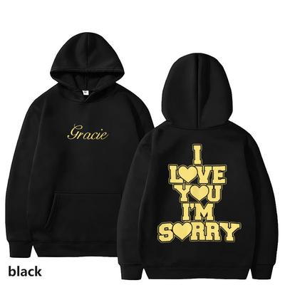 Grensoverschrijdend I LOVE YOU bedrukte lente- en herfsthoodie sweatshirt veelzijdig casual koppel losse top