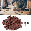 100Pcs 12mm Abrasive,   Sandpaper Wheel 100pcs 80 mesh Sand Paper sandpaper wheel 2 poles Grinding Bit 2Pcs Rods