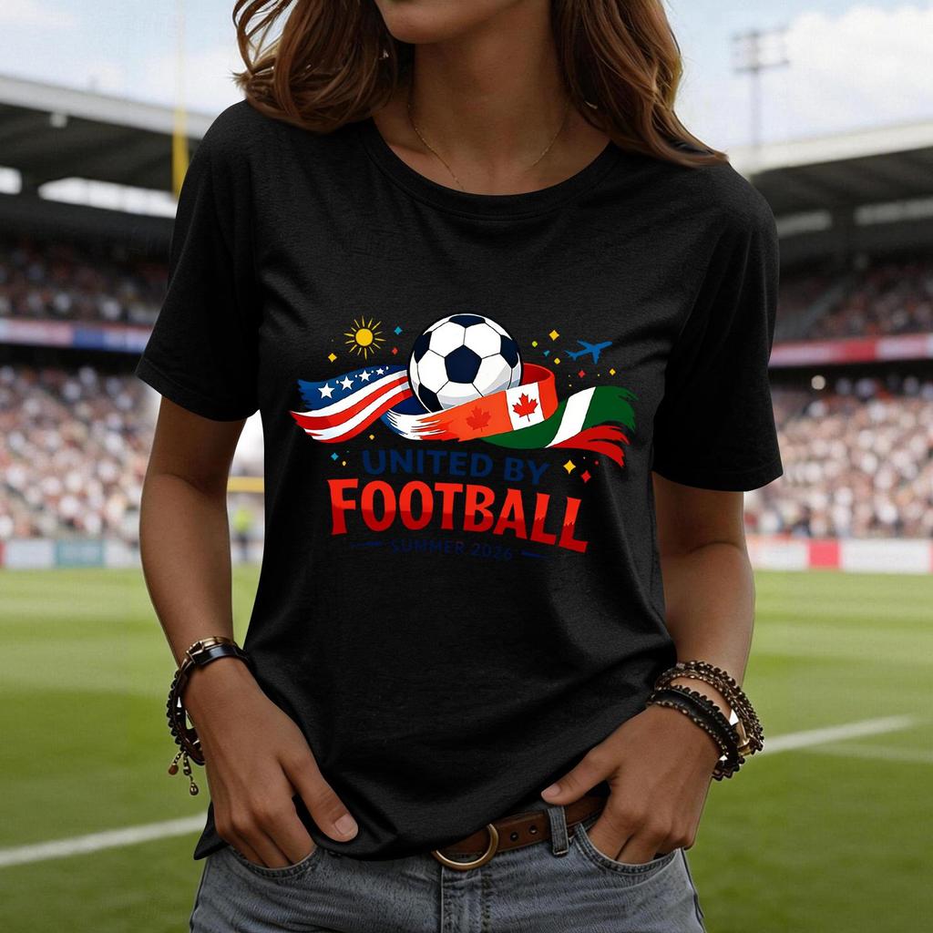 Damenmode, lässig, bedruckt, kurzärmlig, Rundhalsausschnitt, Pullover