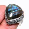 Natural Labradorite Gemstone 925 Sterling Silver Jewelry Ring Size 8 AR-16544