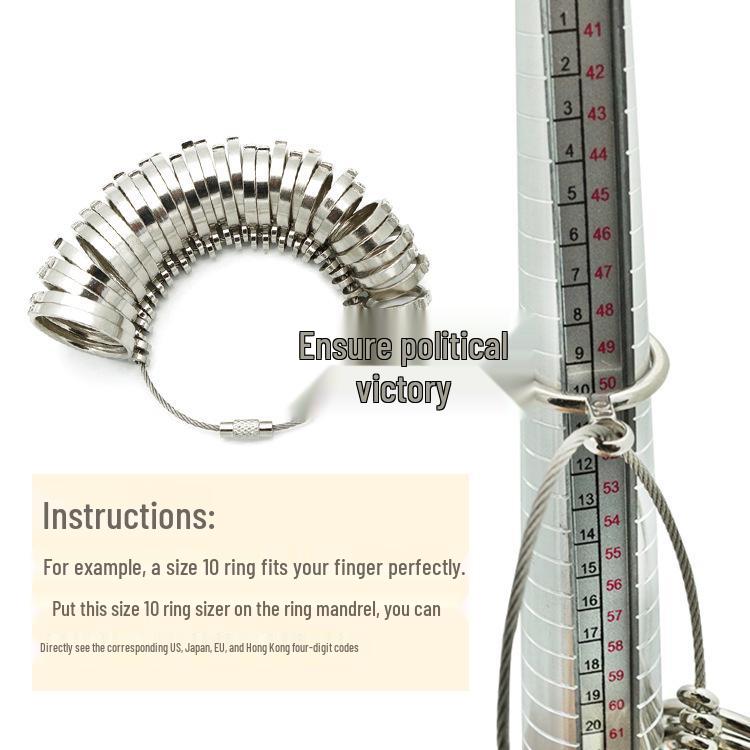 UKUS Multinational Ring Sizer: Korean, American, Japanese, English Size Stick
