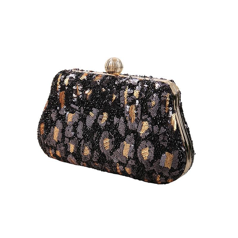 Vintage Style Embroidered Sequin Clutch Bag With Cell Phone Pocket For Night Out