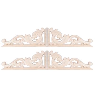 4 Pezzi Stile Europeo Vintage Intaglio del Legno Angolare Applique Decalcomania Decorazione Mobili per la Casa Accessori 13x7cm