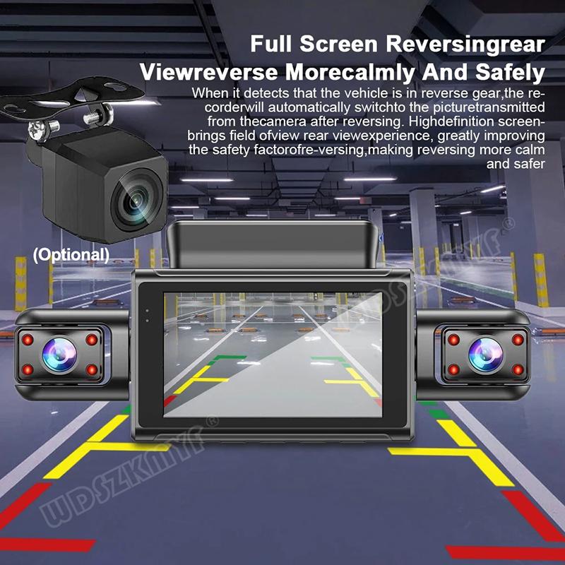 3/4 Channels 360° Dash Cam Video Recorder 1080P Car DVR 24H Parking Monitor Front Right With Rear View Night Vision Black Box