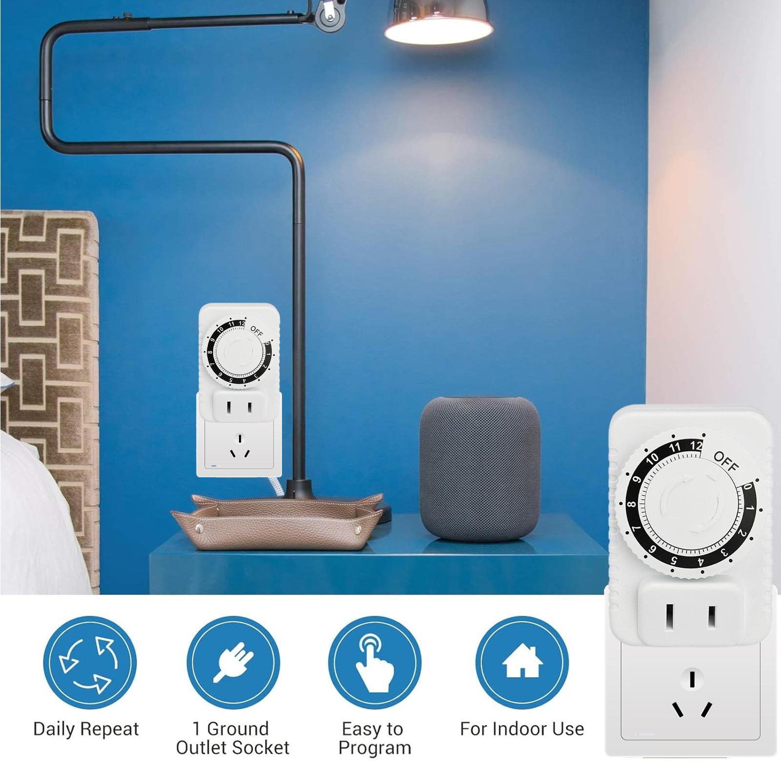 

Socket Timer Accurate Plug in Mechanical Timers Outlet Auto Shut off User-Friendly Versatile Function Socket for Vacation білий