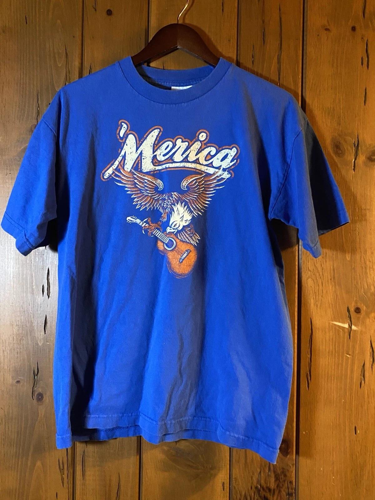 VTG Hellbound Glory ‘Merica Band Shirt - Eagle & Guitar - Rock Tour L L
