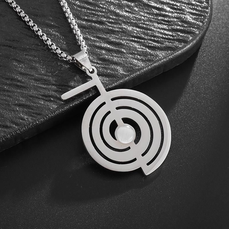 

Европейский и американский стиль, резка, титановая сталь, полые геометрические графические серии, подвеска со спиральным символом, материал 304, ожерелье из нержавеющей стали