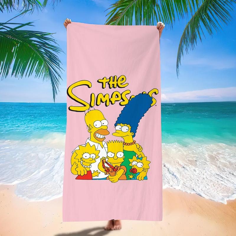 Popular Anime Cartoon Simpson Beach Towel Microfiber Quick-Drying Towel Strong Absorbent Bath Towel