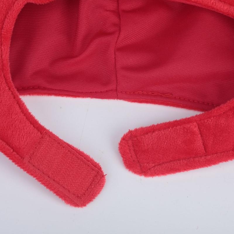 Dog Strawberry Costume Hood Hat, Soft Plush Pet Photo Hat for Halloweens Party Dressingup, Theme Event, and Quick Pullon Costume Styling