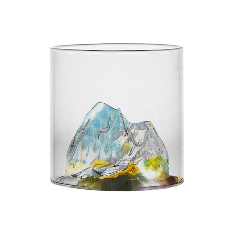 Cană din sticlă de whisky în stil chinezesc Cană de ghețar din sticlă de apă de munte 3D, ceașcă de vodcă cu vin, pahar de artă, cadou, sticla de whisky, vase fierbinte