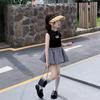 Girls' Summer Plaid Skirt Set: Trendy and Versatile Children's Outfit