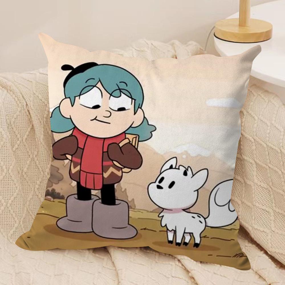Cartoon HHilda Cushion Cover Silky Short Plush DoubleSided Printed Pillow Case for Sofa All Seasons Home Decor Gift