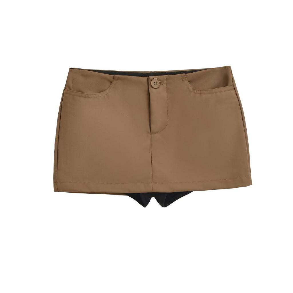 Trendy Women's Low-Rise Solid Color Mini Skirt – Slim, Sexy Bodycon Fit for a Hot Girl Style