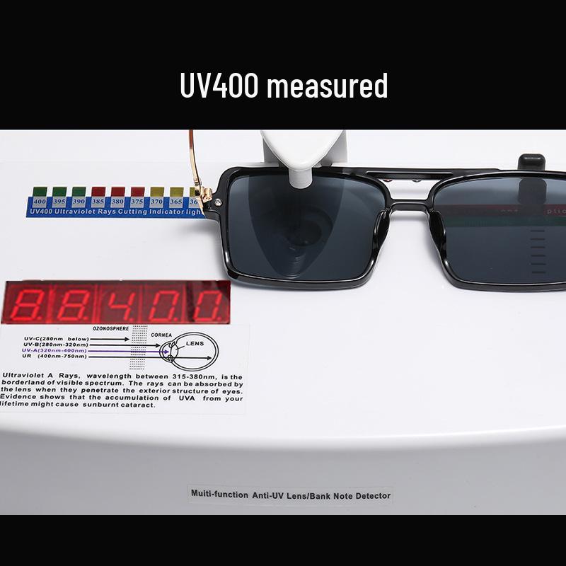 Korean Retro Metal Square Unisex Sunglasses - Blush, Anti-UV