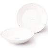 JILL STUART Plate Set, 22cm, White, Ribbon Pattern, Stylish and Cute Deep Plate, Made In Japan, Gift Boxed, 41635-33355