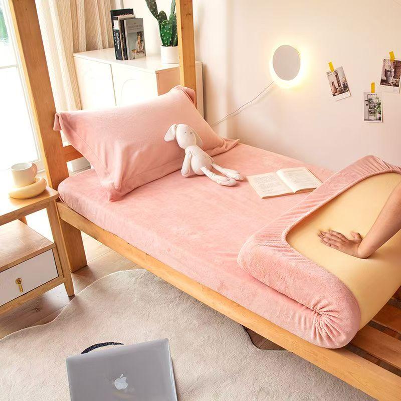 Winter Plüsch Warmer Matratzenbezug Bett Spannbettlaken Gepolsterter Matratzenbezug Samtweich Bettlaken Pad Schutz Mehrere Größen