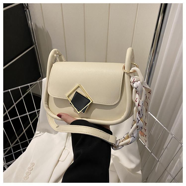2023 New Fashion Simple Shoulder Bag Casual Scarf Handbag белый