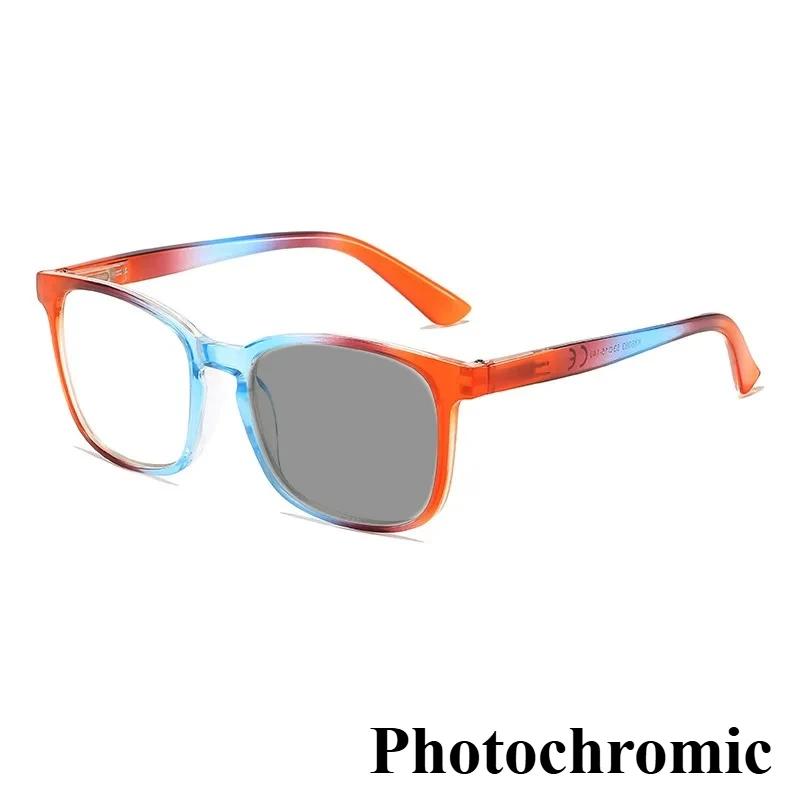 New Fashion Photochromic Reading Glasses Neutral High-Definition Anti-Blue Light Eye Protection Presbyopia Glasses 0 To +4.0